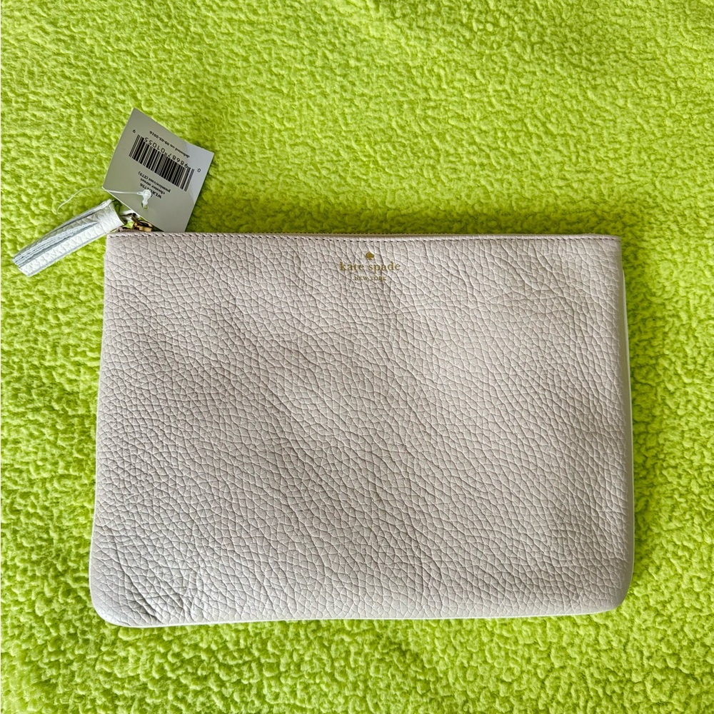 Kate Spade Cream Textured Leather Pouch
